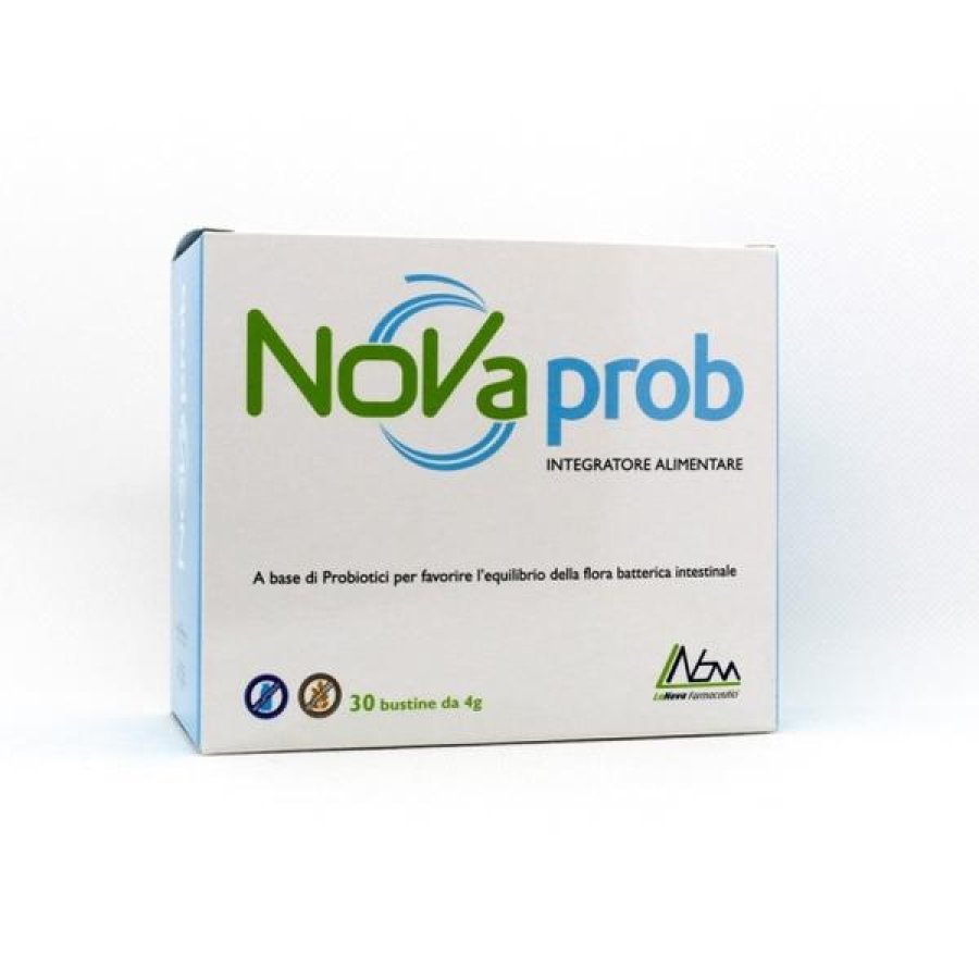 Novaprob integratore probiotico 30 bustine da 4 g senza glutine e lattosio Novaprob integratore probiotico 30 bustine da 4 g senza glutine e lattosio