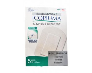 Icopiuma Medicazione Compresse Adesive TNT Sterili 5 X 7,5 cm 5 Pezzi