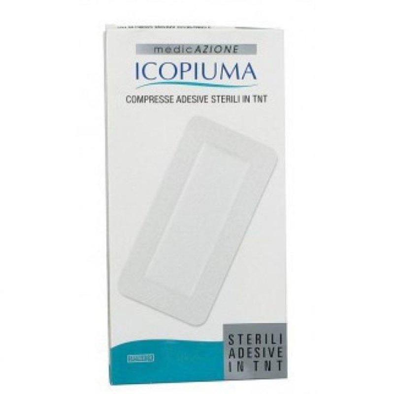 Icopiuma Compresse Adesive TNT Sterili Garza Alto Spessore 7,5 x 10 cm 5 Pezzi Icopiuma Compresse Adesive TNT Sterili Garza Alto Spessore 7,5 x 10 cm 5 Pezzi