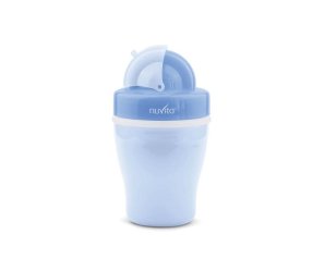 Nuvita Tazza Con Cannuccia E Doppio Isolamento Termico Blu 18 M+ 200 Ml