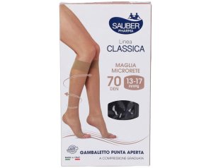 Sauber Calze Autoreggenti 70 Denari Compressione Media Colore Camel Taglia Media-Larga Per Gambe Leggere e Riposo