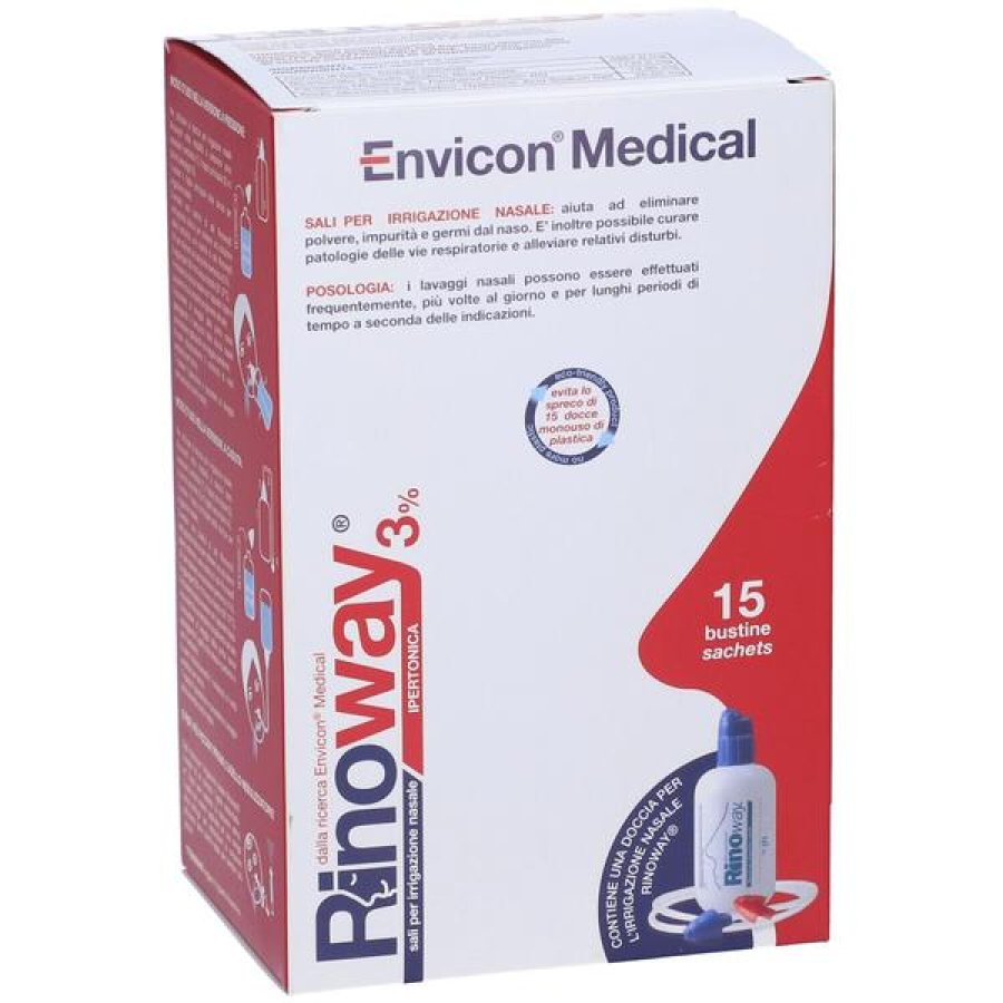 Rinoway doccia nasale + 15 sali ipertonici - kit doccia nasale con sali ipertonici Rinoway doccia nasale + 15 sali ipertonici - kit doccia nasale con sali ipertonici