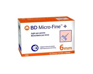 Ago icontrol calibro 31 lunghezza 6 millimetri confezione da 100 pezzi aghi sterili monouso per penna insulinica icontrol