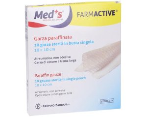 Med's Farmactive - Garza Paraffinata Sterile Misura 10 x 10 cm 10 Pezzi