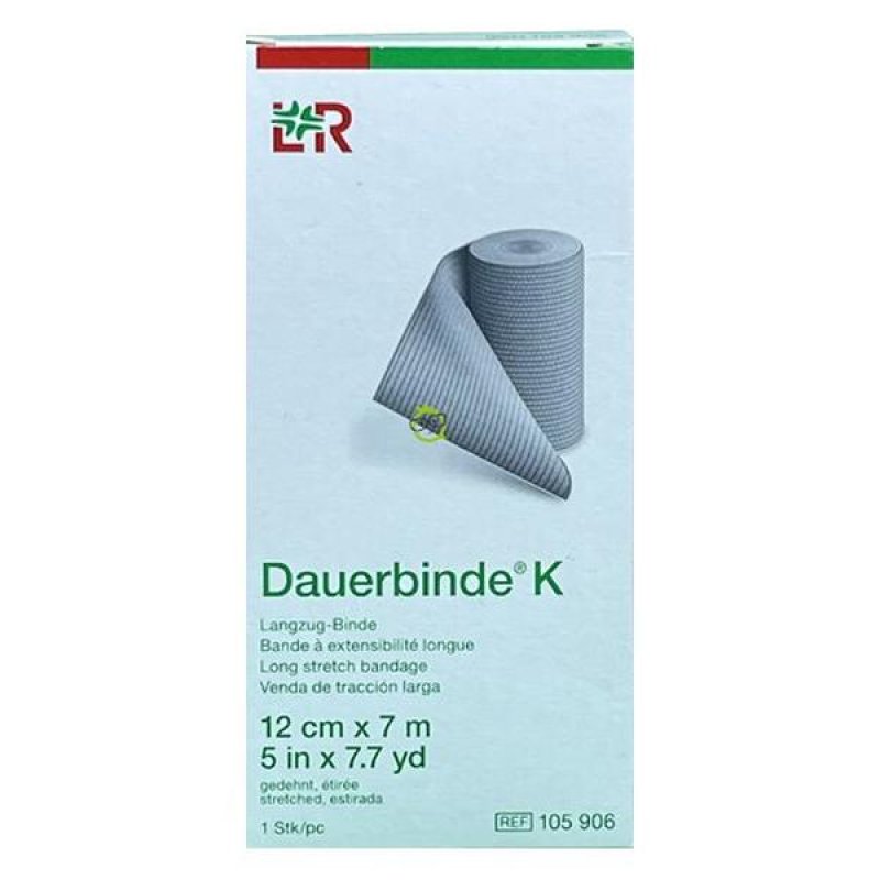Benda Elastica Dauerbinde K Estensibilita' Alta 12x700cm 1 Pezzo Con Graffette