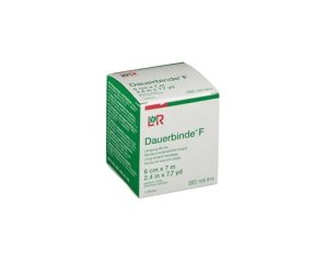 Dauerbinde F Benda Elastica Compressiva 6 Centimetri x 7 Metri per Fasciature, Sostegno Articolazioni e Contenimento Bendaggi