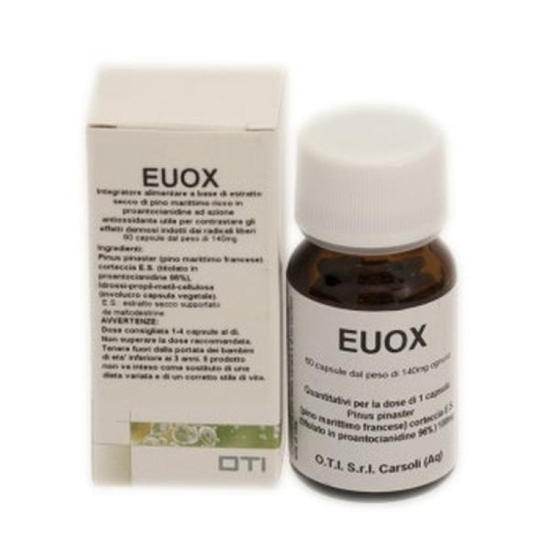 Euox Oti Integratore Antiossidante 60 Capsule da 500 Milligrammi Nuova Formulazione per Benessere Cellulare e Difese Immunitarie
