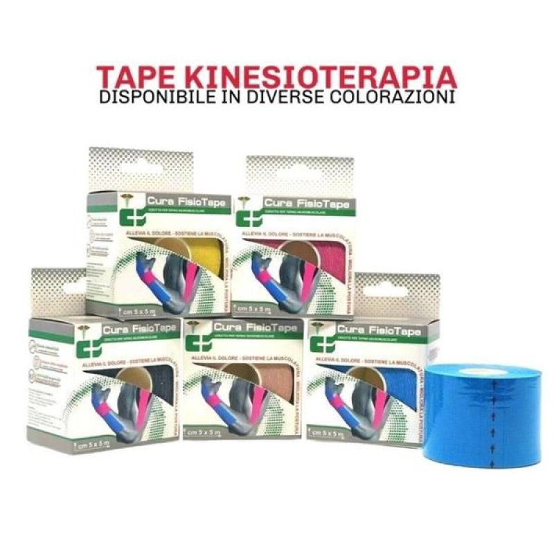 Curamed Fisiotape Pelle 5 centimetri x 5 metri &ndash; Nastro Kinesiologico Elastico Sportivo per Muscoli e Articolazioni Eklada