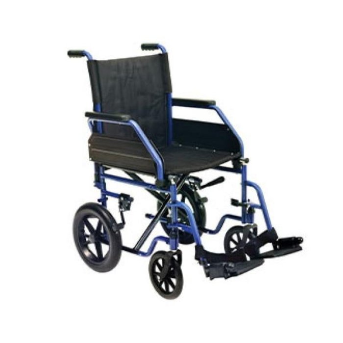 Carrozzina Easywheel17 43 cm blu - sedia a rotelle pieghevole con seduta 43 cm