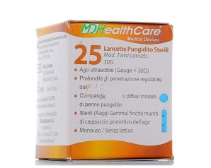 Curafine lancette pungidito 25 pezzi - lancette sterili monouso per misurazione glicemia