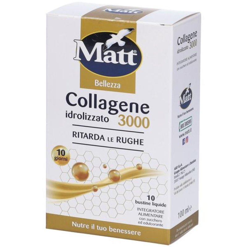 Matt collagene idrolizzato 3000 - integratore di collagene idrolizzato in polvere Matt collagene idrolizzato 3000 - integratore di collagene idrolizzato in polvere