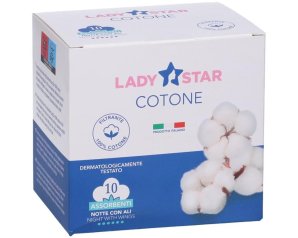 Ladystar 100% cotone bio gg con ali 12 pz - assorbenti in cotone biologico con ali
