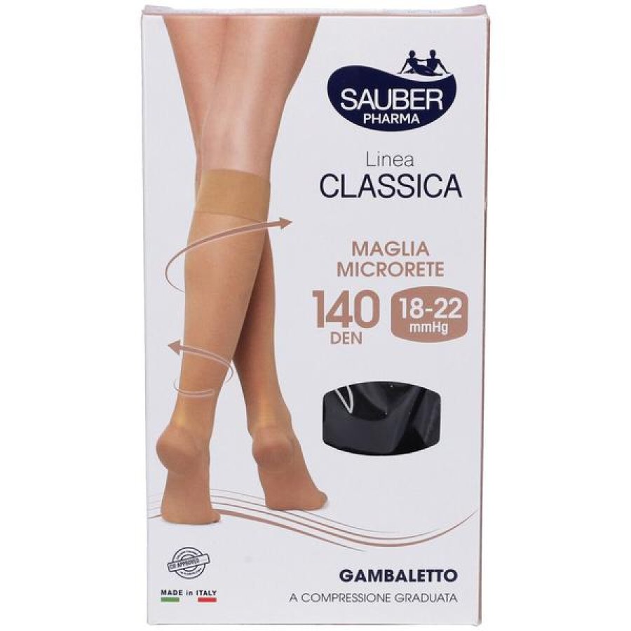 Sauber Gambaletto 140 Denari Nero Taglia Media Grande Calza Riposante a Compressione Graduata Sauber Gambaletto 140 Denari Nero Taglia Media Grande Calza Riposante a Compressione Graduata