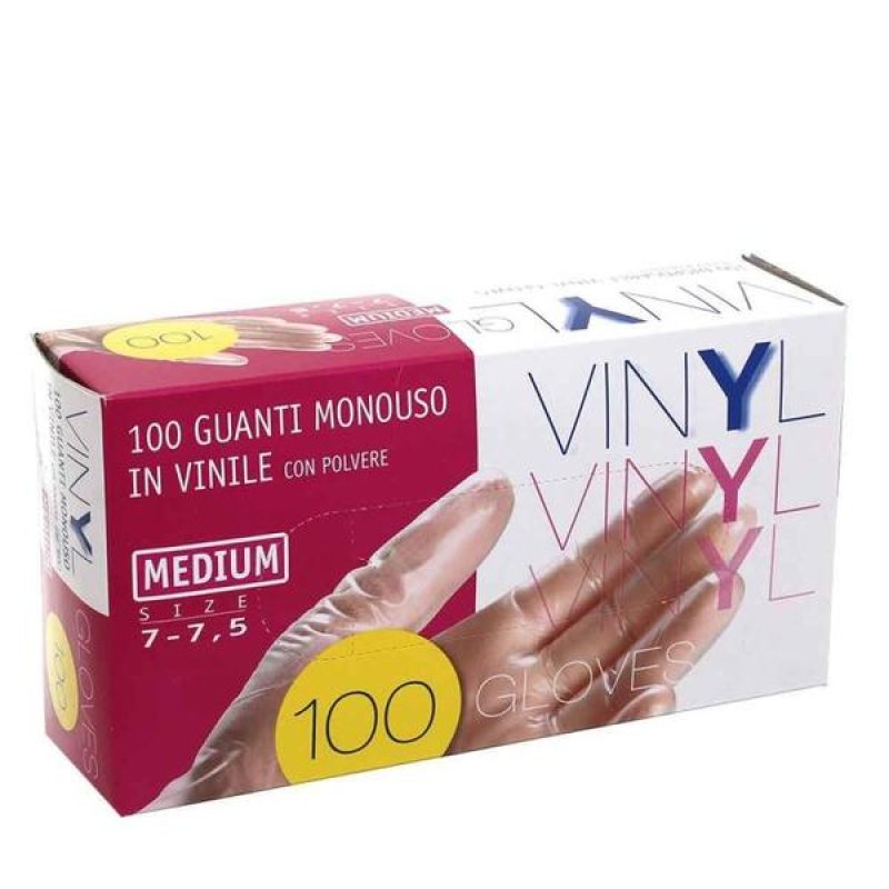 Biosoft guanti vinile L 100 pezzi - guanti monouso in vinile taglia L