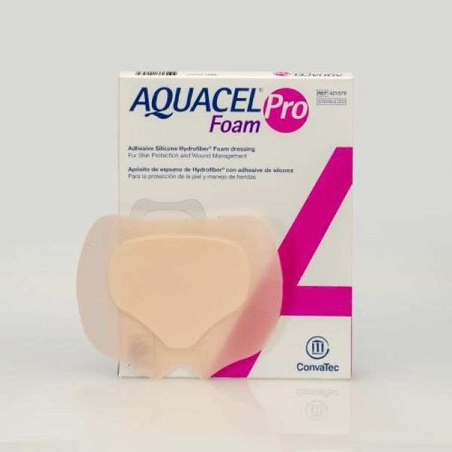 Aquacel Foam Pro ConvaTec medicazione in schiuma per ferite 24 per 21,5 centimetri confezione da 5 pezzi gruppo medicazione avanzata Aquacel Foam Pro ConvaTec medicazione in schiuma per ferite 24 per 21,5 centimetri confezione da 5 pezzi gruppo medicazione avanzata