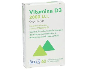 Sella Vitamina D3 2000 U.I. Integratore Alimentare 60 compresse