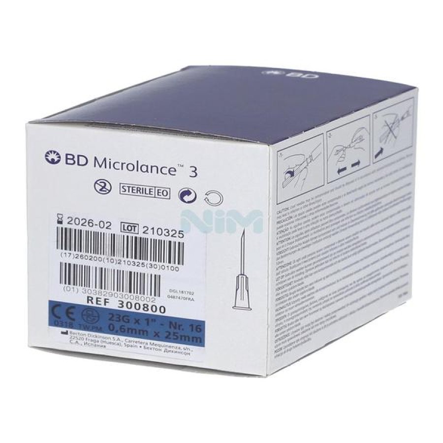 Pic Ago Ipodermico Sterile Monouso Cono Luer G23 Lunghezza 25mm 1 Pezzo Pic Ago Ipodermico Sterile Monouso Cono Luer G23 Lunghezza 25mm 1 Pezzo