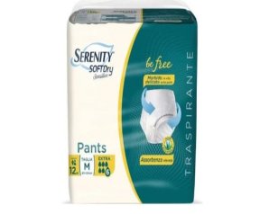 Serenity SoftDry Sensitive Pants Mutandina Assorbente Taglia M Extra 12 Pezzi