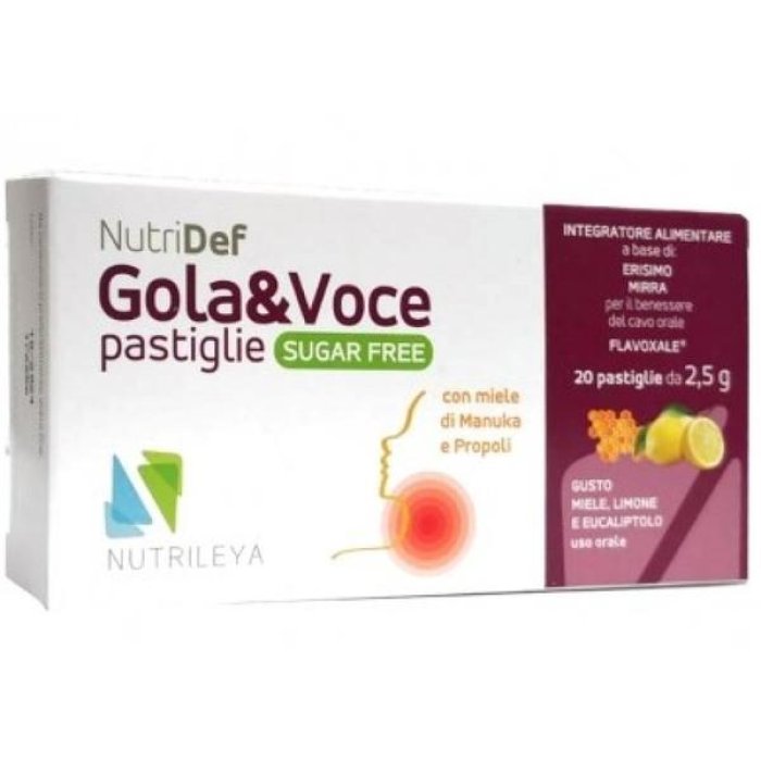 Nutridef Gola e Voce 20 Pastiglie Senza Zucchero per il Benessere della Gola e della Voce Nutridef Gola e Voce 20 Pastiglie Senza Zucchero per il Benessere della Gola e della Voce
