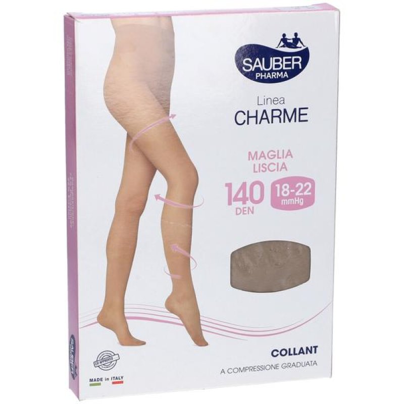 Sauber Charme collant a compressione medicale forte per donna, calze contenitive city ward per circolazione e benessere delle gambe