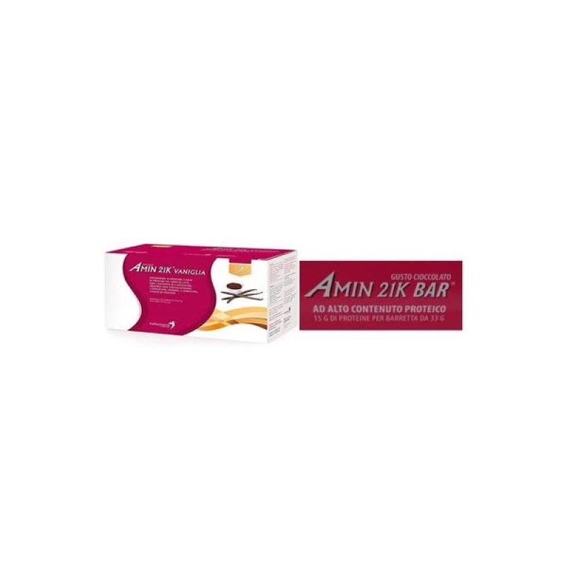Amin 21K Bar Cioccolato &ndash; Confezione da 20 Barrette Proteiche al Cioccolato ad Alto Contenuto di Aminoacidi Essenziali