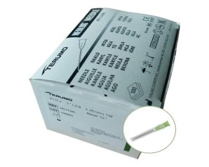 Ago Ipodermico Terumo Calibro 21 Verde 100 Pezzi Sterili Monouso per Iniezioni e Prelievi