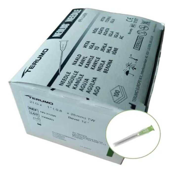 Ago Ipodermico Terumo Calibro 21 Verde 100 Pezzi Sterili Monouso per Iniezioni e Prelievi Ago Ipodermico Terumo Calibro 21 Verde 100 Pezzi Sterili Monouso per Iniezioni e Prelievi