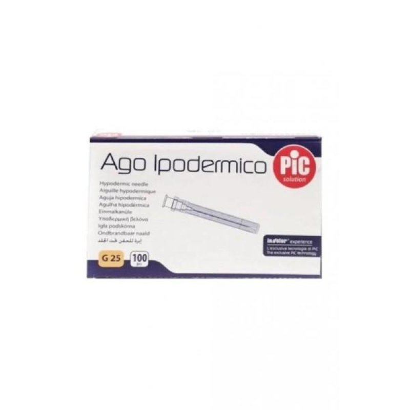 Ago PIC ipodermico sterile G25 - ago monouso per iniezioni sottocutanee