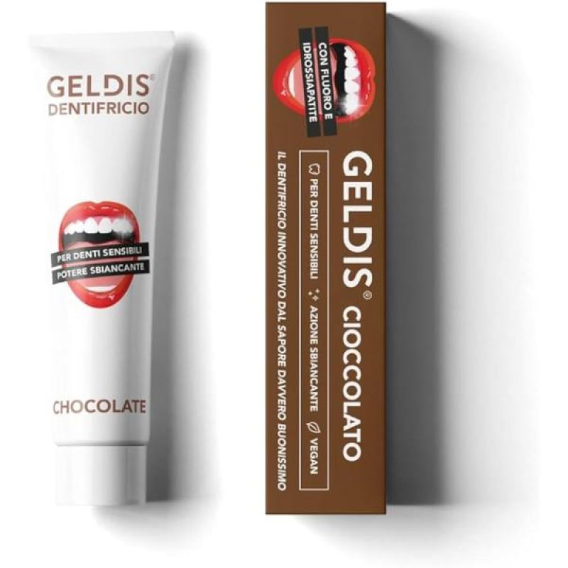 Geldis Dentifricio al Cioccolato per Bambini - Pasta Dentifricia al Gusto di Cioccolato Dolce per Igiene Orale Quotidiana Geldis Dentifricio al Cioccolato per Bambini - Pasta Dentifricia al Gusto di Cioccolato Dolce per Igiene Orale Quotidiana
