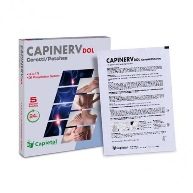 Capinerv Dol Cerotti 5 Pezzi Cerotti Antidolorifici per Dolori Localizzati Muscolari e Articolari Capinerv Dol Cerotti 5 Pezzi Cerotti Antidolorifici per Dolori Localizzati Muscolari e Articolari