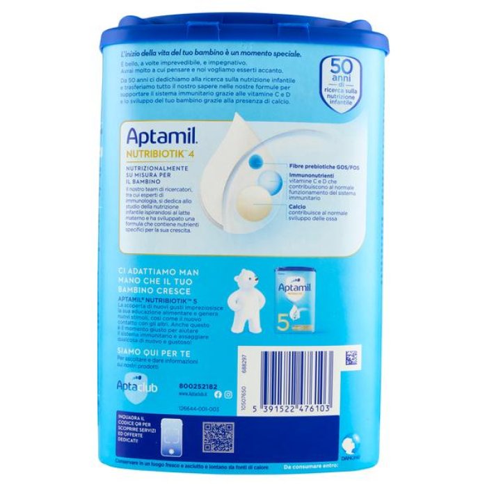 Aptamil 4 Latte di Crescita Latte in Polvere dal 24 °al 36 ° Mese Compiuto 830g Aptamil 4 Latte di Crescita Latte in Polvere dal 24 °al 36 ° Mese Compiuto 830g