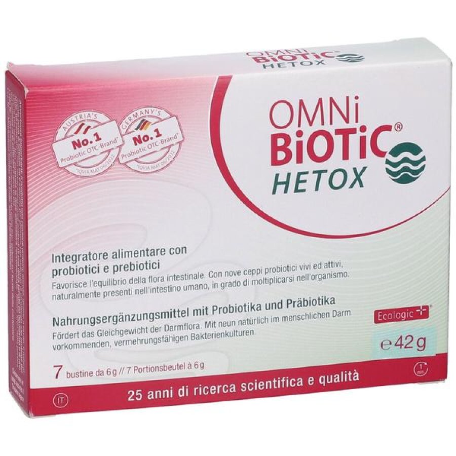 Omni Biotic Hetox 7 bustine - integratore probiotico per fegato e detox intestinale Omni Biotic Hetox 7 bustine - integratore probiotico per fegato e detox intestinale