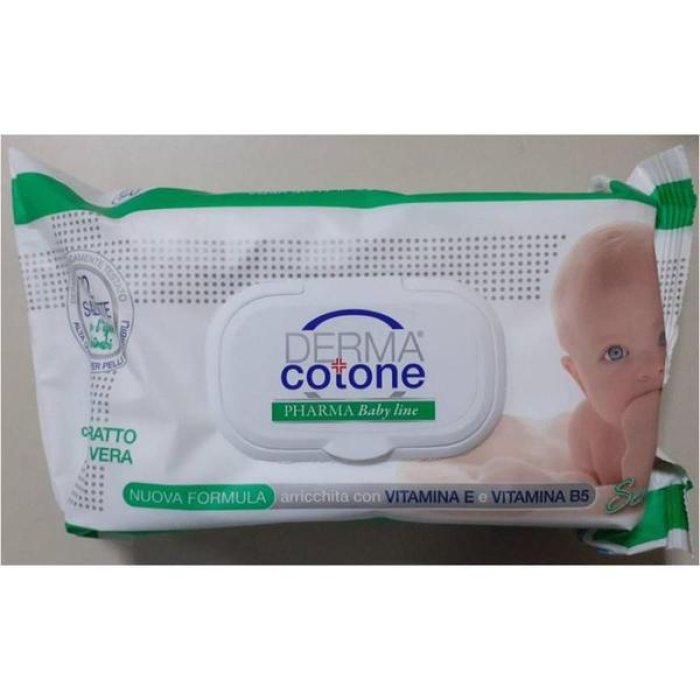 Dermacotone Baby Salviette Detergenti all&rsquo;Aloe Vera 72 Pezzi &ndash; Salviette Umidificate Delicate per Neonati e Pelli Sensibili