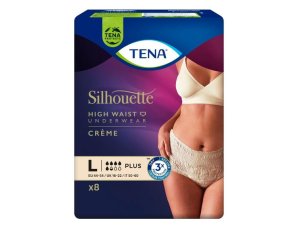 Tena Silhouette - Plus Creme Vita Alta Mutandine Assorbenti Femminili Taglia L 8 mutandine