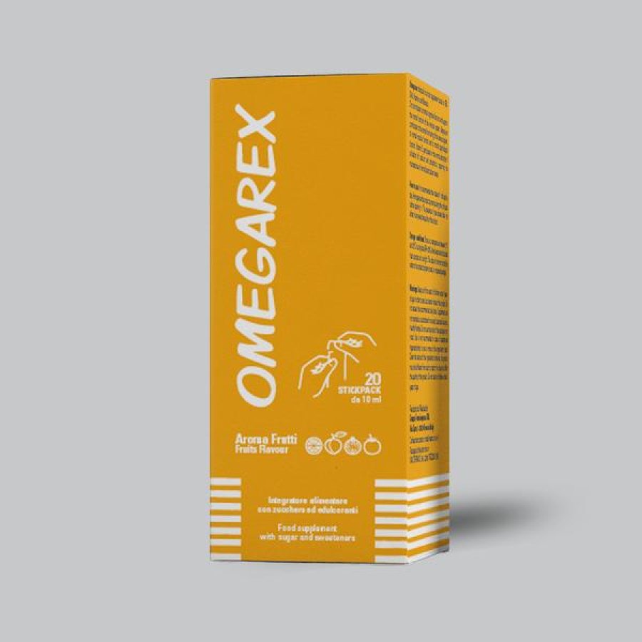 Omegarex 20 Stick Integratore Alimentare in Stick con Omega 3 per Benessere di Cuore Cervello e Vista Omegarex 20 Stick Integratore Alimentare in Stick con Omega 3 per Benessere di Cuore Cervello e Vista