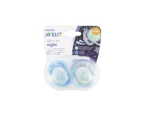Philips Avent Succhietto Ultra Air Night 6-18 Mesi Silicone Ortodontico Luminoso per Neonati e Bambini