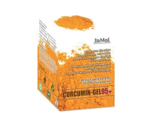 Curcumin Gel 95 Plus 30 Stick Monodose Integratore a Base di Curcumina ad Alta Biodisponibilità per Benessere Articolare e Antiossidante