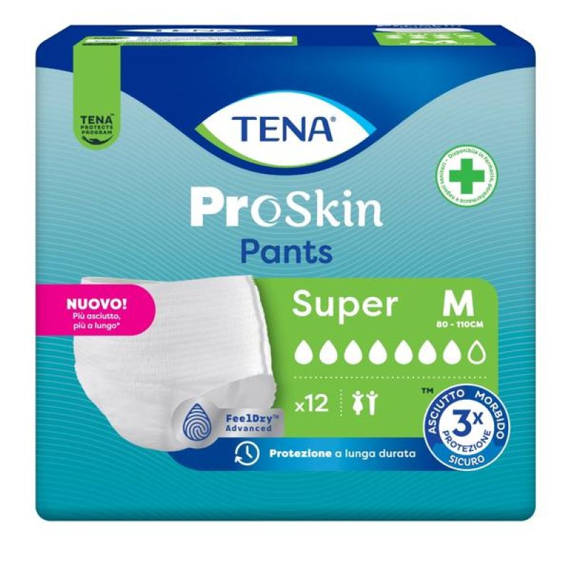 Tena Pants Super M 12 pezzi - pannoloni a mutandina super assorbenti taglia M Tena Pants Super M 12 pezzi - pannoloni a mutandina super assorbenti taglia M