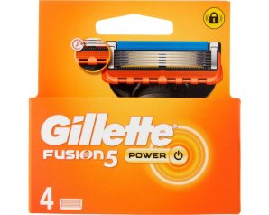 Gillette Fusion5 Power Lame di Ricambio per Rasoio da Uomo, Confezione da 4 Testine