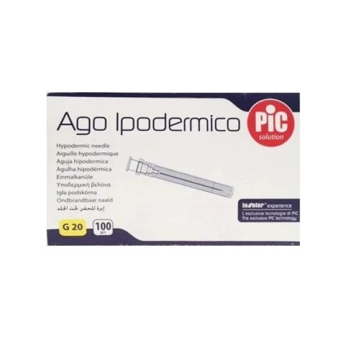 Ago Ipodermico Pic Calibro 20 Sterile Monouso per Iniezioni – Confezione da 100 Pezzi Ago Ipodermico Pic Calibro 20 Sterile Monouso per Iniezioni – Confezione da 100 Pezzi