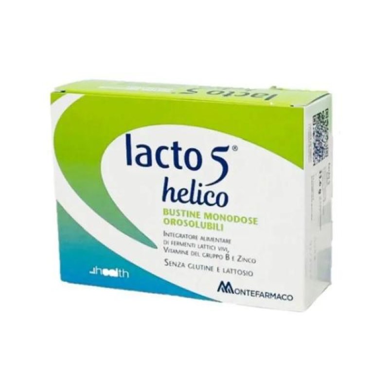Lacto 5 Helico Integratore Probiotico Fermenti Lattici per Stomaco e Intestino 28 Bustine