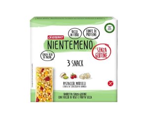 Nientemeno Barrette Pistacchio e Mirtilli Snack Confezione da 3 Pezzi