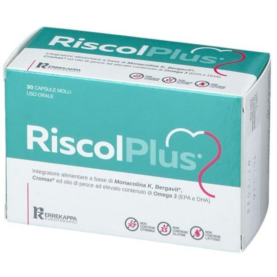 Riscol Plus 60 compresse - integratore per colesterolo e trigliceridi Riscol Plus 60 compresse - integratore per colesterolo e trigliceridi