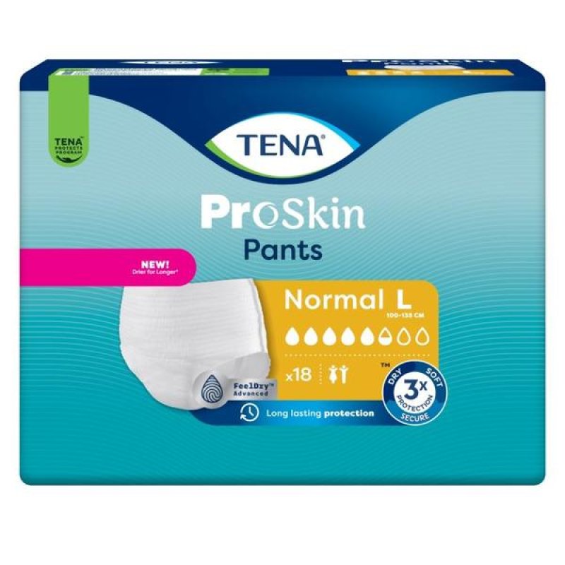 Tena Pants Normal L 18 pezzi - pannoloni a mutandina per incontinenza taglia L