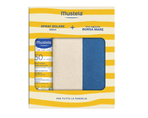 Mustela Spray Solare SPF 50 200 ml + Borsa Mare Alta Protezione per Tutta la Famiglia