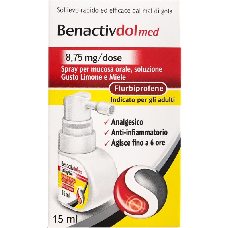Benactivdol med Spray Mucosa Orale 15ml 8,75mg / Dose Benactivdol med Spray Mucosa Orale 15ml 8,75mg / Dose