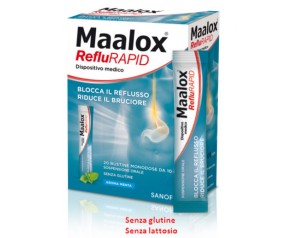 Maalox RefluRAPID Senza Glutine Senza Lattosio 20 Bustine Monodose Da 10ml