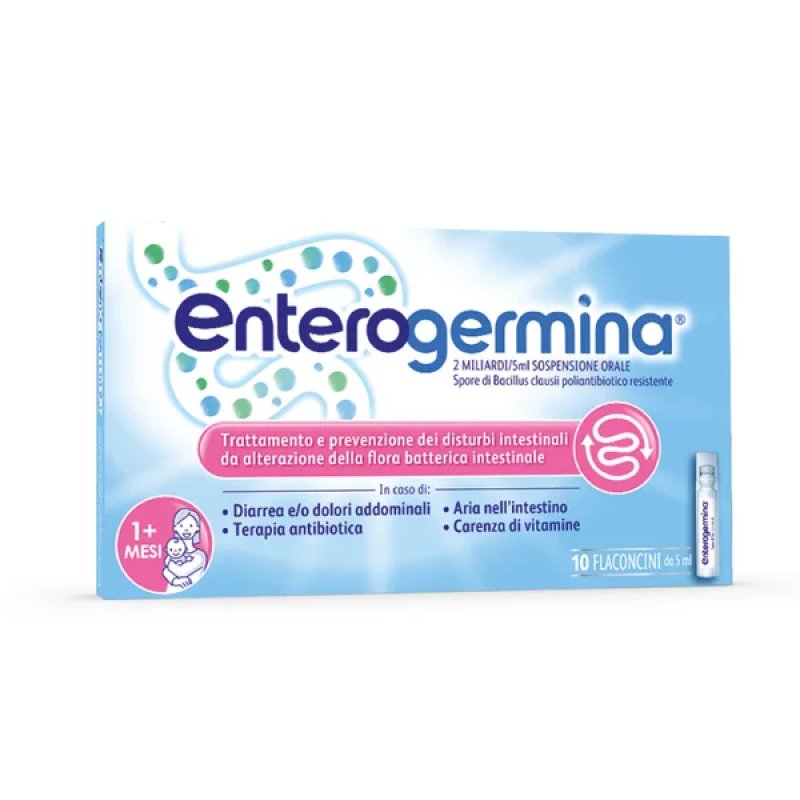 Enterogermina 2 Miliardi/5 Ml Sospensione Orale fermenti lattici 10 Flaconcini 5 Ml Enterogermina 2 Miliardi/5 Ml Sospensione Orale fermenti lattici 10 Flaconcini 5 Ml