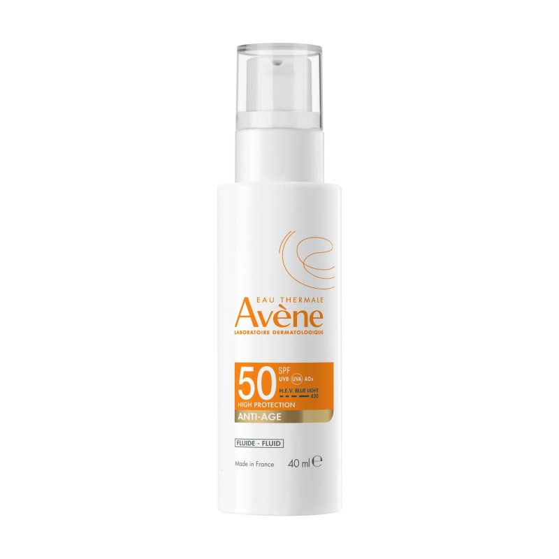 Av&egrave;ne Fluido Anti-Et&agrave; Protezione Alta SPF50 Solare per Pelle Sensibile, 40ml