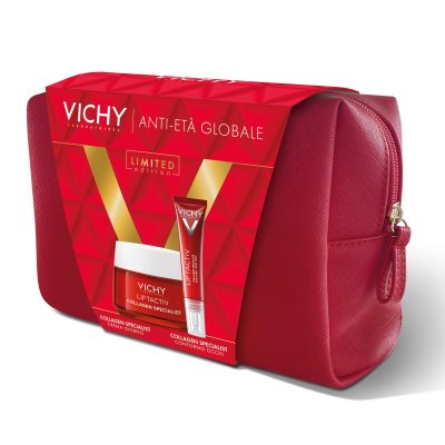 Vichy Cofanetto Regalo con Pochette + Crema Giorno Liftactiv Collagen Specialist 50ml + Contorno Occhi 15ml